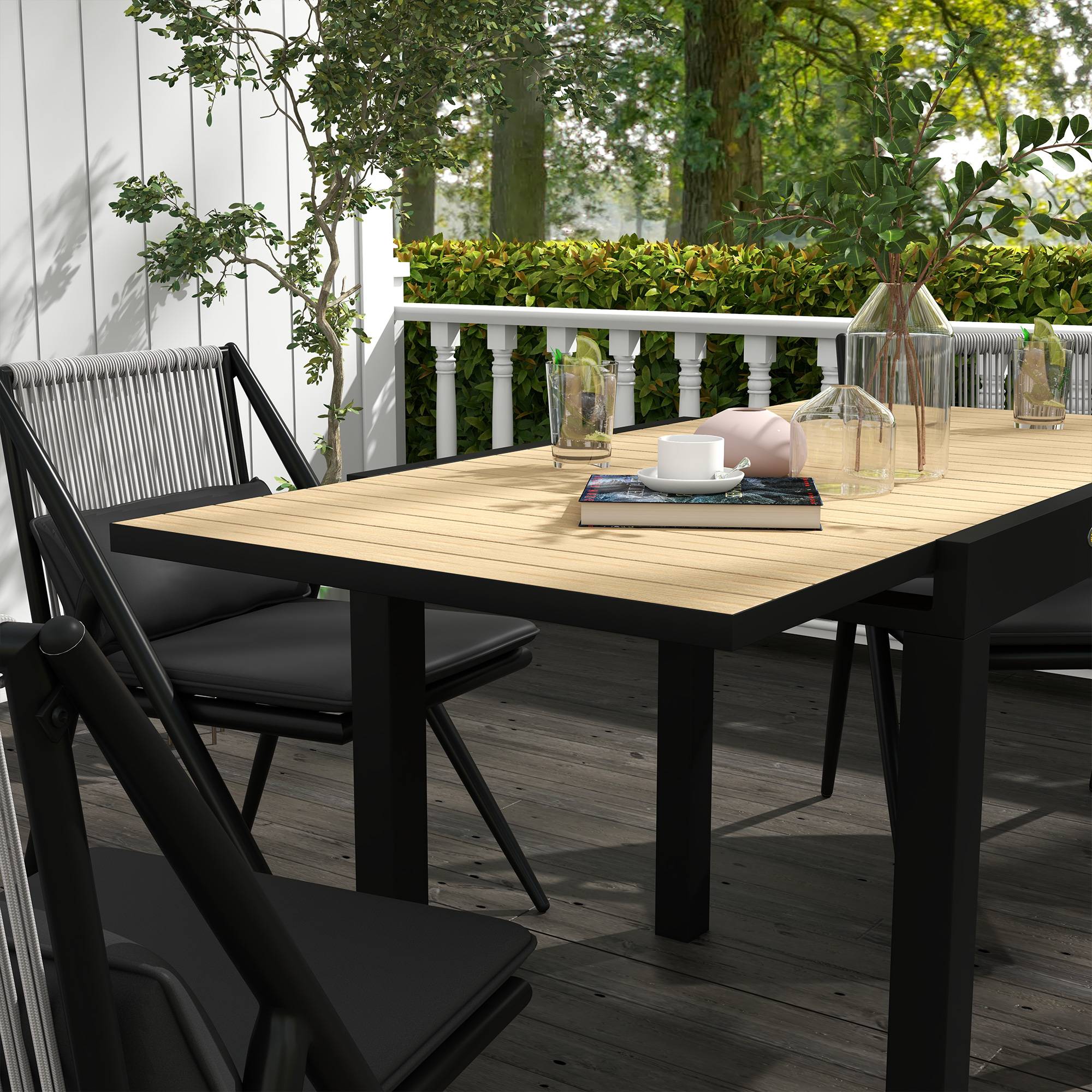ComfortXL - Table de jardin extensible aluminium jaune 81-162 x 80 x H75 cm 4-6 personnes - ComfortXL Outdoor Living - Image 10