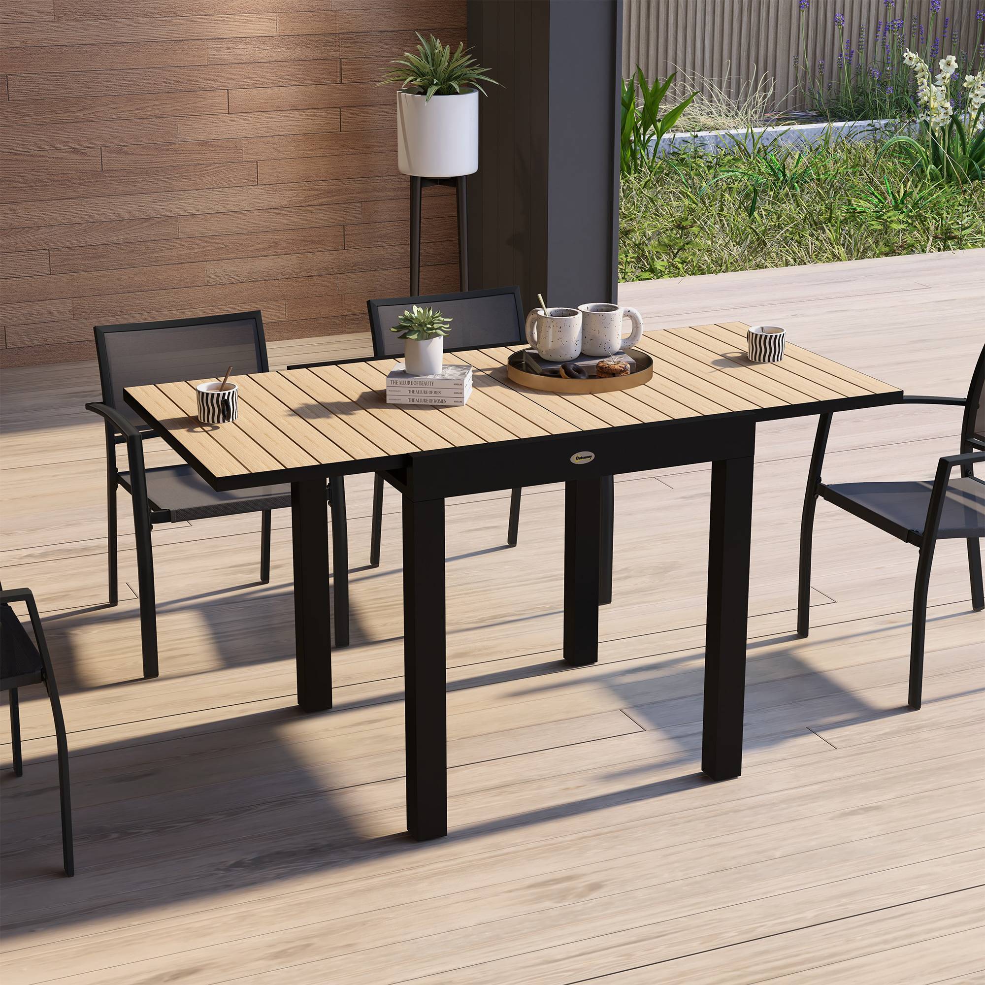 ComfortXL - Table de jardin extensible aluminium jaune 81-162 x 80 x H75 cm 4-6 personnes - ComfortXL Outdoor Living - Image 4