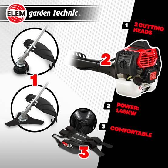 Elem Garden Technic - Débroussailleuse thermique 52CC - Lame + bobine - Image 4