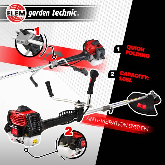 Elem Garden Technic - Débroussailleuse thermique 52CC - Lame + bobine - Image 3