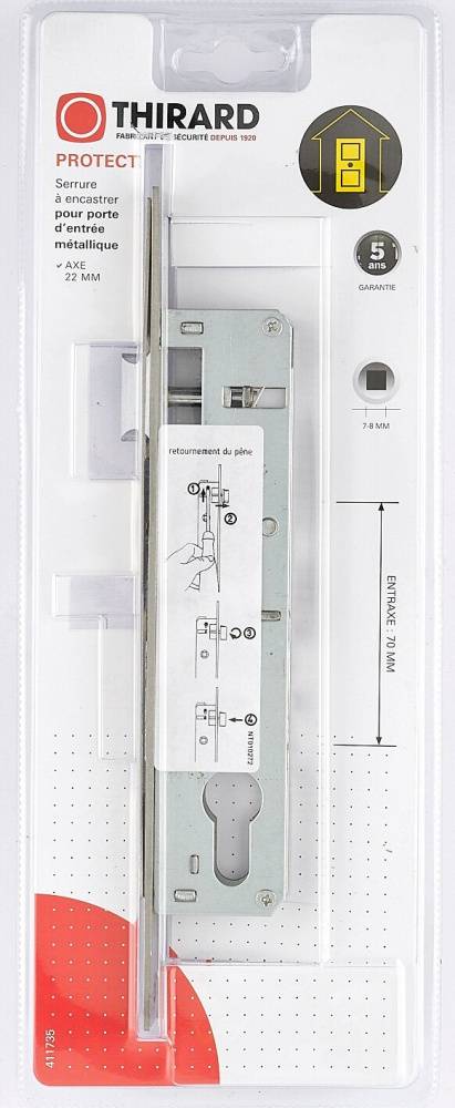 Serrure Encaster Axe 21X35 Reversible Inox Alsace - Image 2