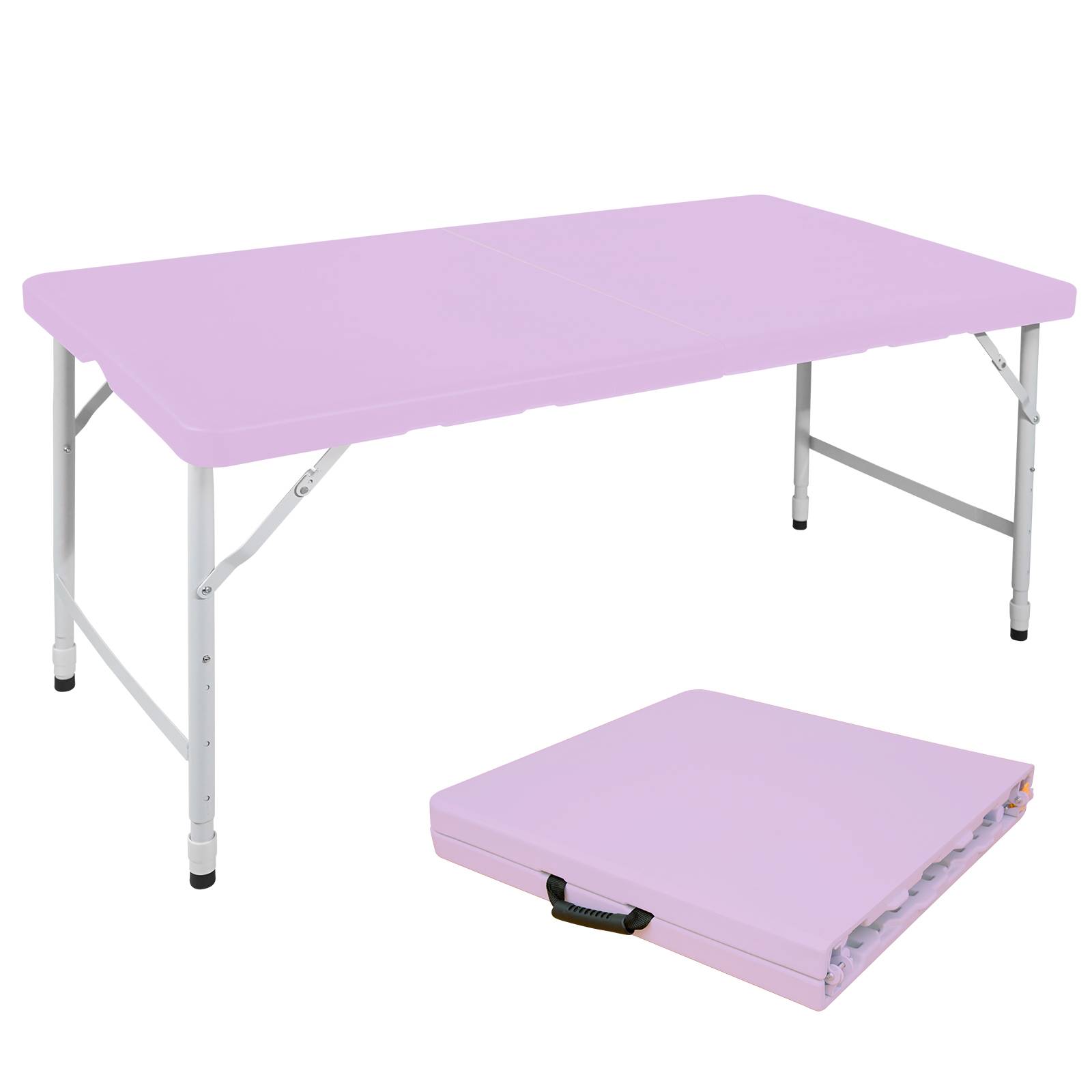 Table pliante robuste 125cm, portable avec poignée, multifonctionnelle camping intérieur extérieur, charge 135kg (violet) - Image 1