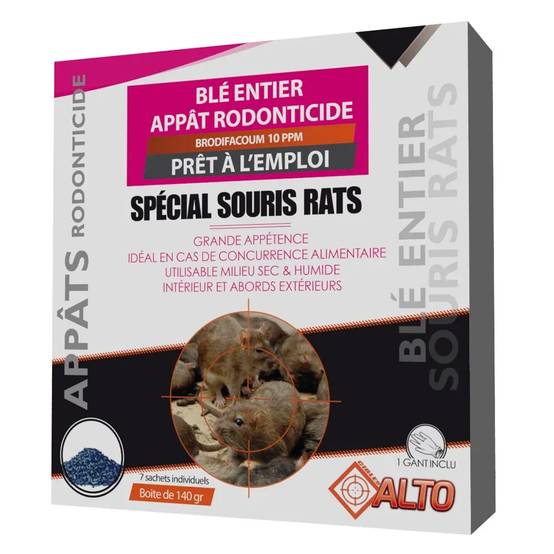 Raticide / souricide ALTO blé difénacum140g - Image 1
