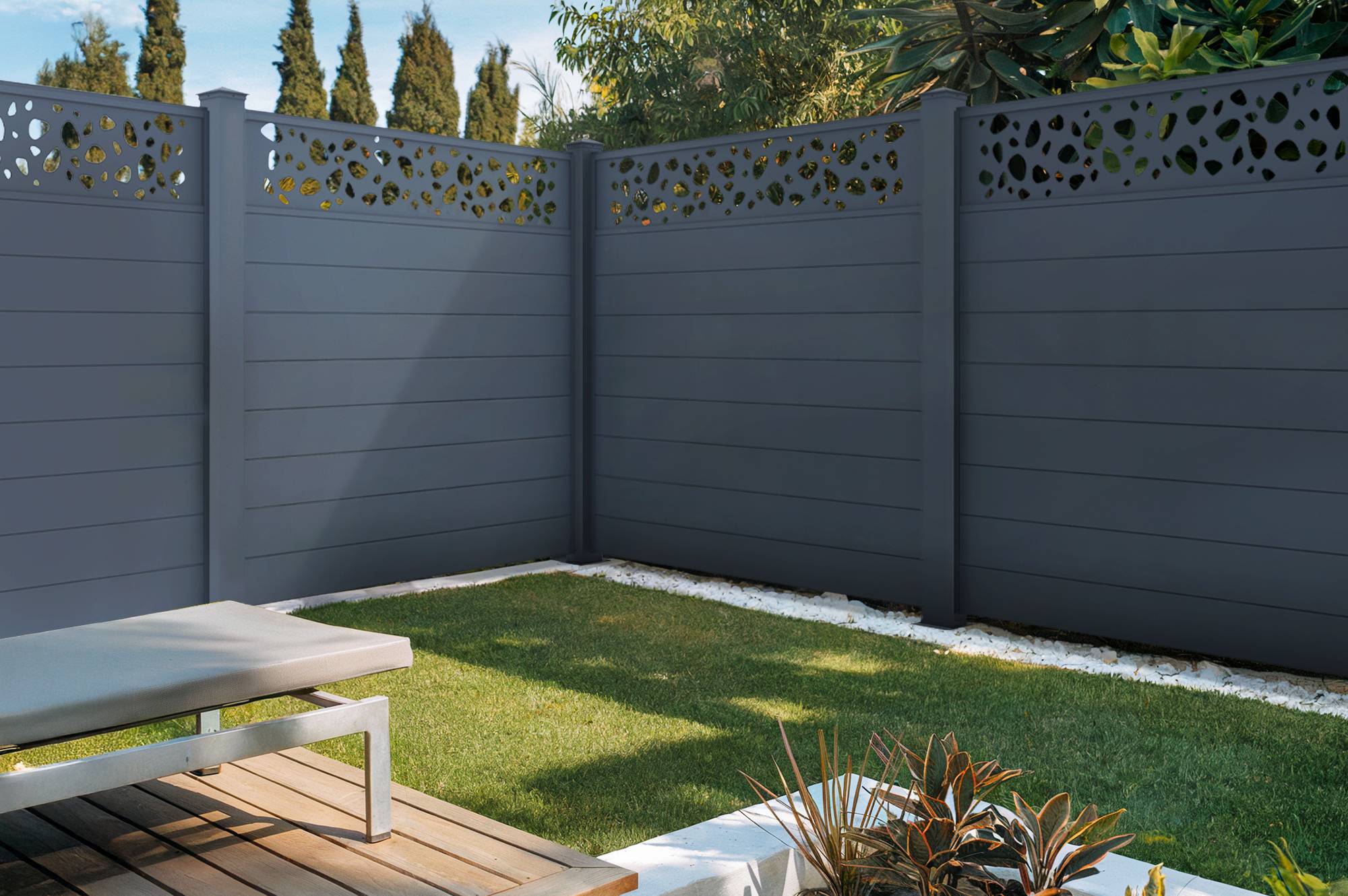 Casanoov Lot de 2 kits de clôture aluminium SUNNY H.170  cm - kits complet 3.8m - Image 3