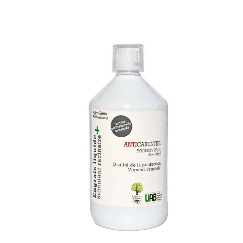 Potasse organique, formule liquide concentrée - Agro Sens - 500 ml (250 litres de préparation) - Image 1
