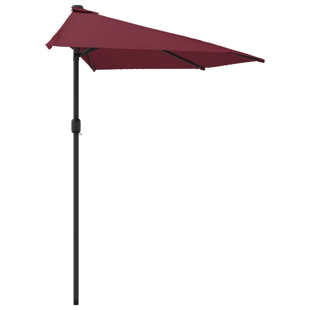 Helloshop26 - Parasol de balcon mât en aluminium 300 x 150 x 253 cm demi bordeaux - Image 3