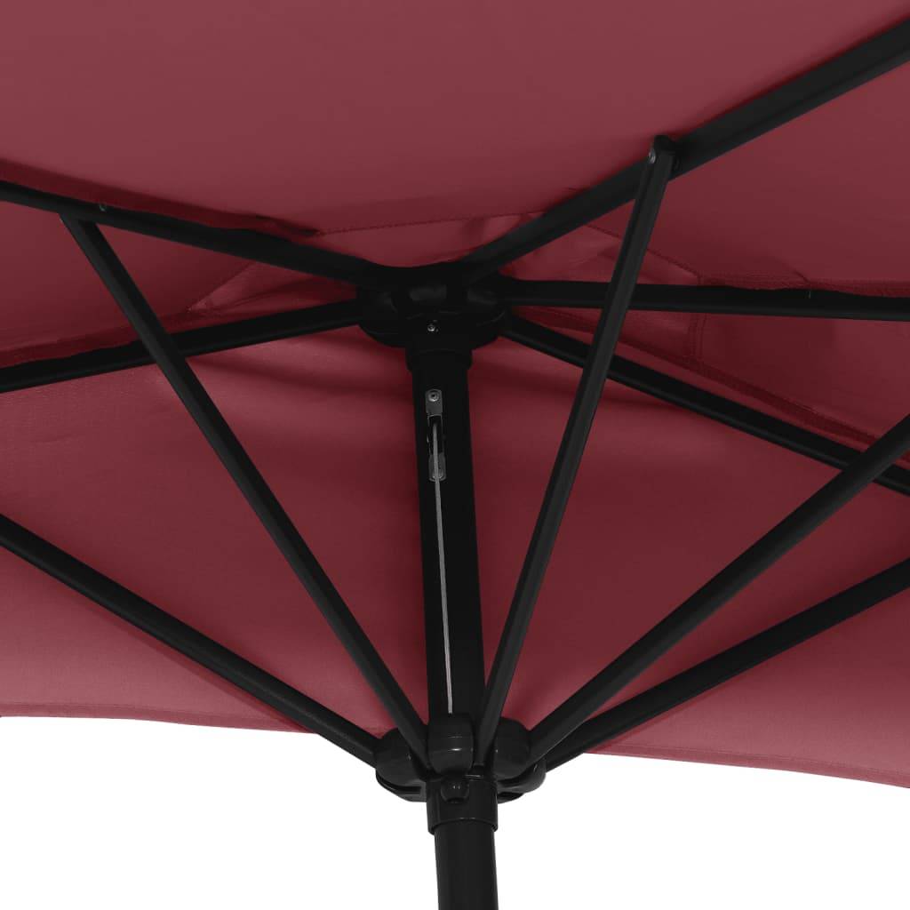 Helloshop26 - Parasol de balcon mât en aluminium 300 x 150 x 253 cm demi bordeaux - Image 5