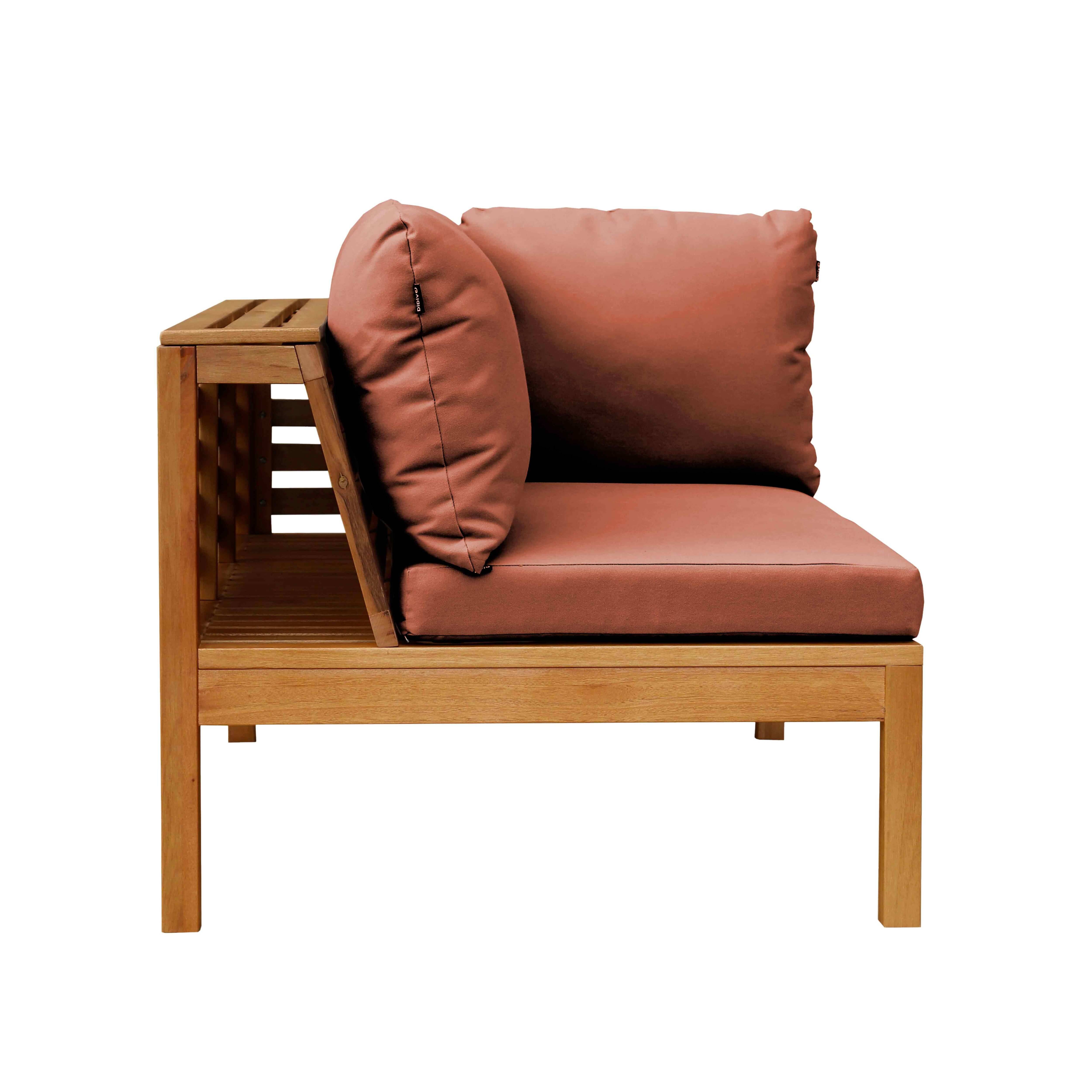 Oviala - Canapé droit de jardin bas en bois d'eucalyptus terracotta Maupiti - Oviala - Image 5
