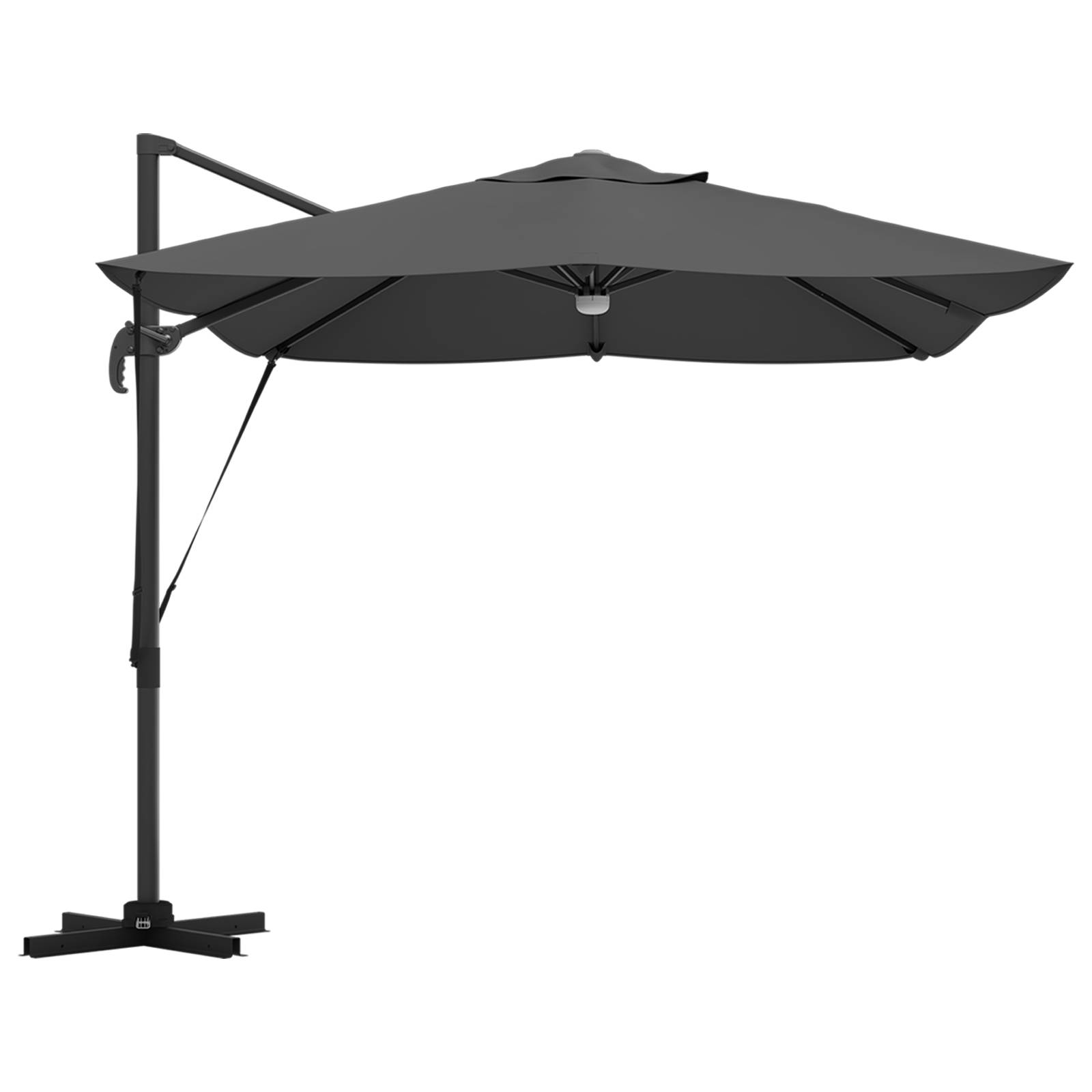Parasol Déporté de jardin - Parasol d'extérieur - Anthracite Anthracite Polyester Grand - Image 6