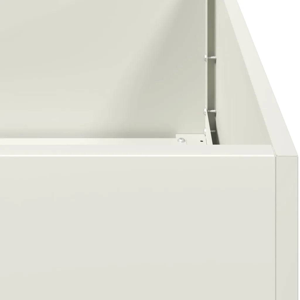 Jardinière rectangulaire design moderne jardin 280 x 40 x 40 cm en acier laminé à froid blanc - Image 5