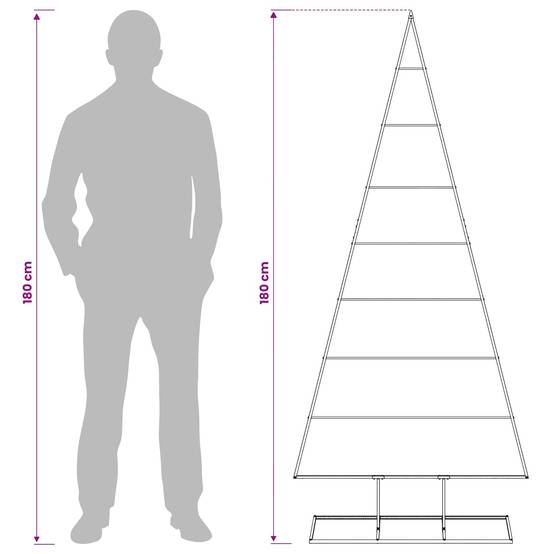 Vidaxl - Arbre de Noël en métal KUOPIO 180 cm métal Noir vidaXL 42060079 - Image 8