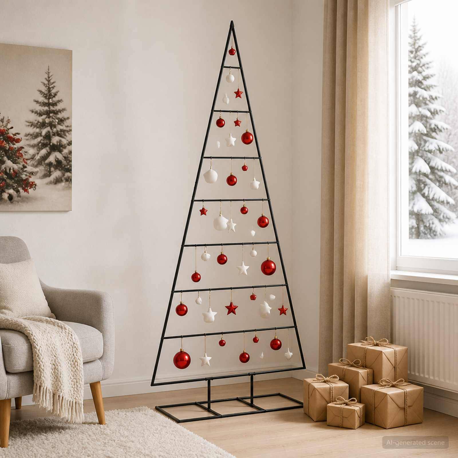 Vidaxl - Arbre de Noël en métal KUOPIO 180 cm métal Noir vidaXL 42060079 - Image 1