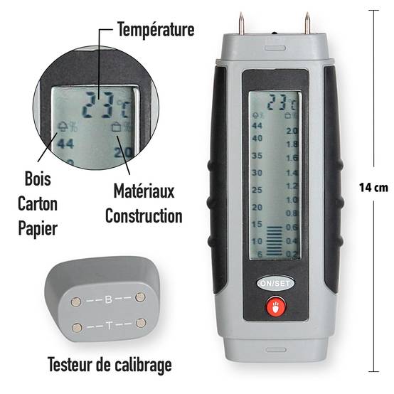 Testeur d'Humidité Digital - Mesure Bois, Plâtre, Béton, Papier - Affichage LCD Double Lecture - Image 6