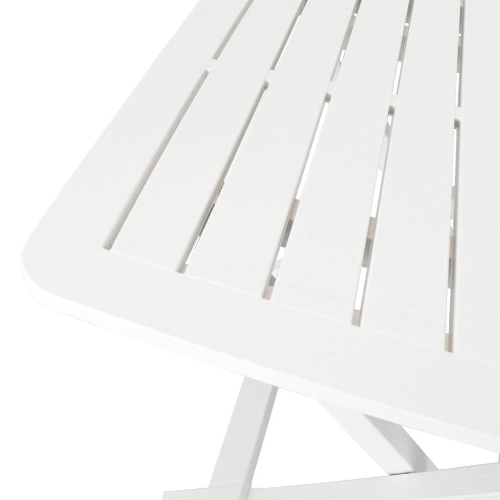 Ensemble de bistro pliable - Salon De Jardin 3 pcs Plastique Blanc MI756 - Image 5