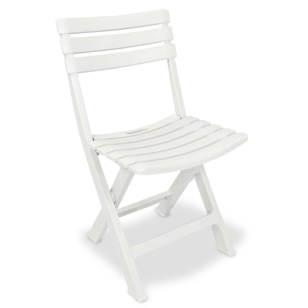 Ensemble de bistro pliable - Salon De Jardin 3 pcs Plastique Blanc MI756 - Image 3