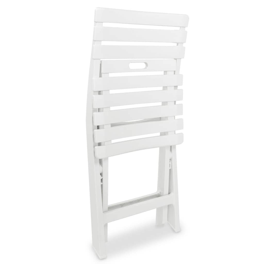 Ensemble de bistro pliable - Salon De Jardin 3 pcs Plastique Blanc MI756 - Image 6