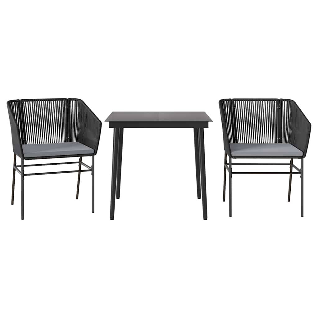 ComfortXL - Petit Salon de Jardin 2 Personnes Résine Tressée Table Carrée avec Coussins Noir – ComfortXL Outdoor Living - Image 2