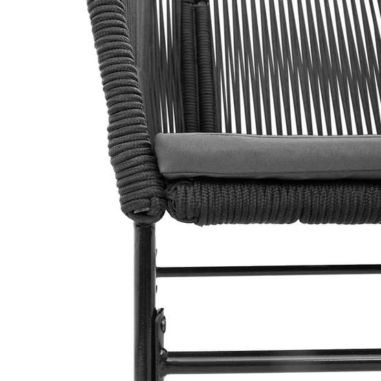 ComfortXL - Petit Salon de Jardin 2 Personnes Résine Tressée Table Carrée avec Coussins Noir – ComfortXL Outdoor Living - Image 8