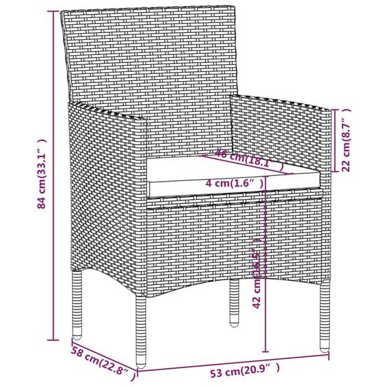 ComfortXL - Table et Chaises de Jardin 4 Pers Résine Tressée Acier Extérieur Noir 5 pcs – ComfortXL Outdoor Living - Image 7