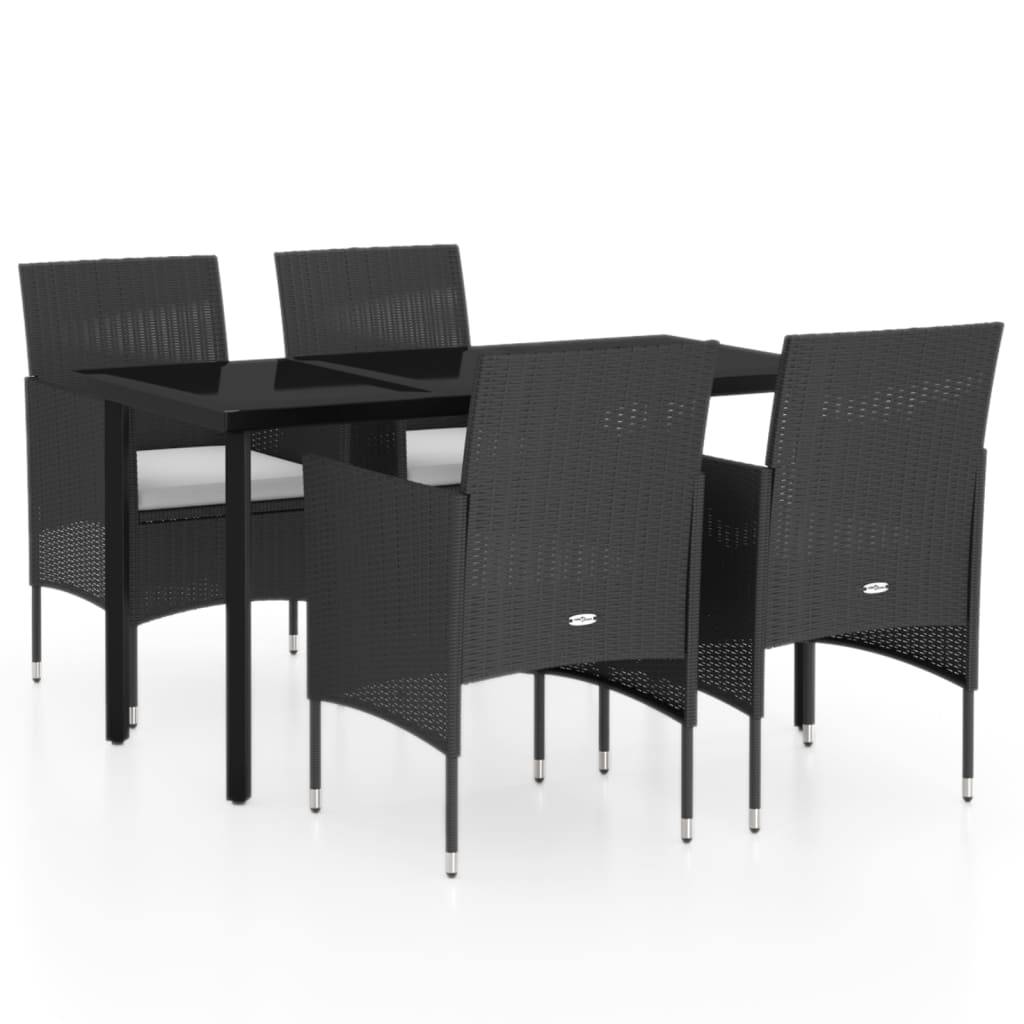 ComfortXL - Table et Chaises de Jardin 4 Pers Résine Tressée Acier Extérieur Noir 5 pcs – ComfortXL Outdoor Living - Image 2