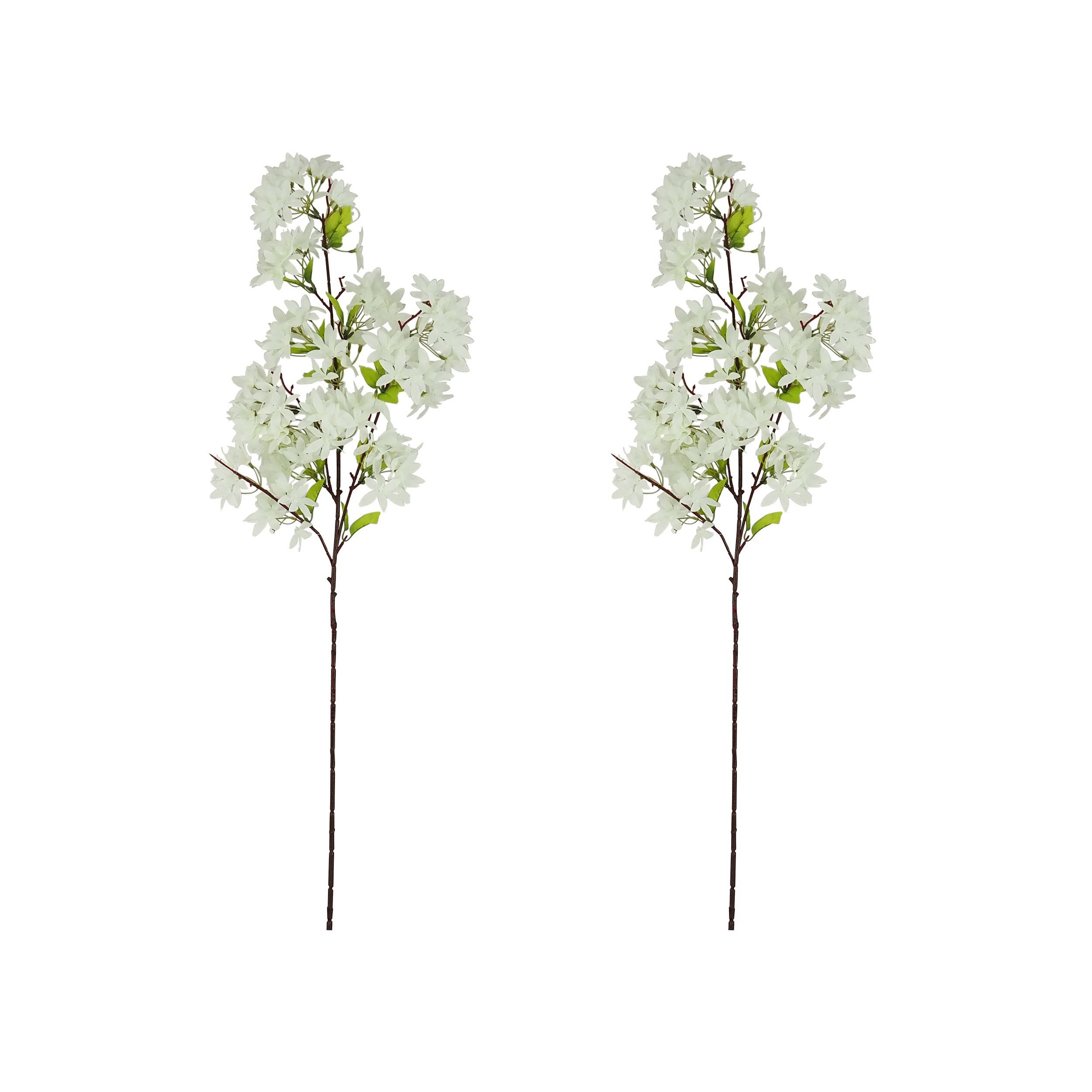Ligne Deco - Jasmin artificiel en tige blanc 100cm lot de 2 Ligne Déco - Image 2