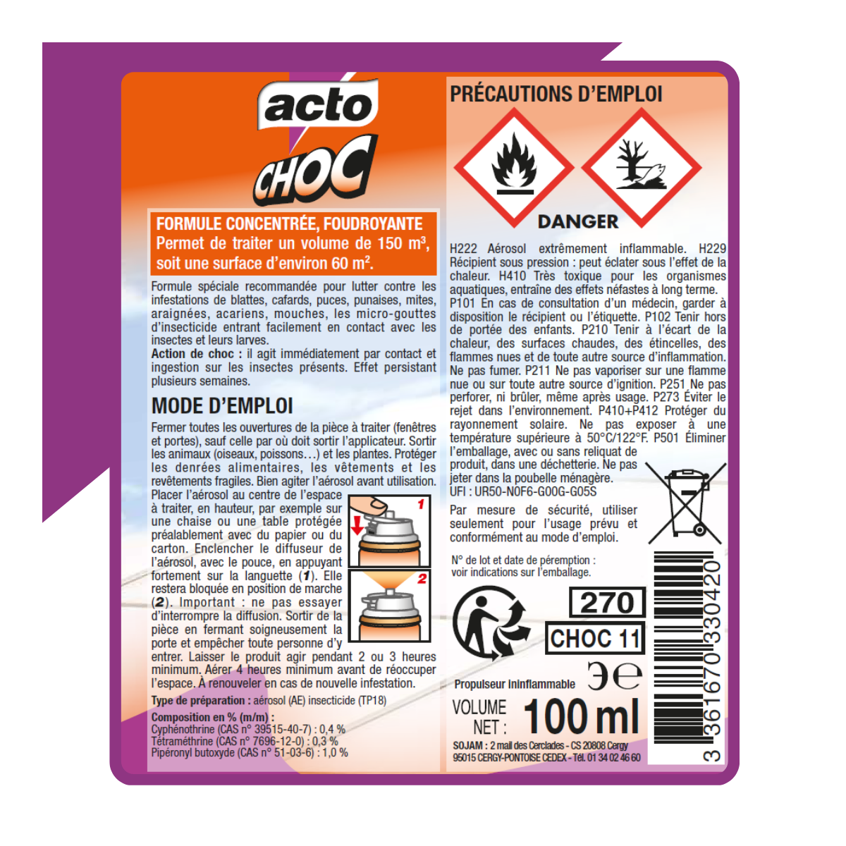 Lot de 2 Aérosols ACTO CHOC : Pour une Maison Sans Insectes - Image 4