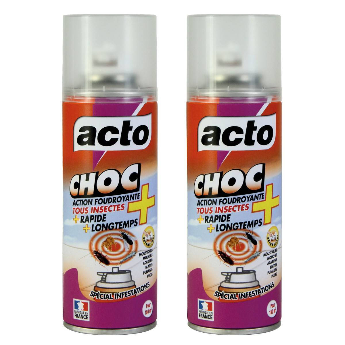 Lot de 2 Aérosols ACTO CHOC : Pour une Maison Sans Insectes - Image 1