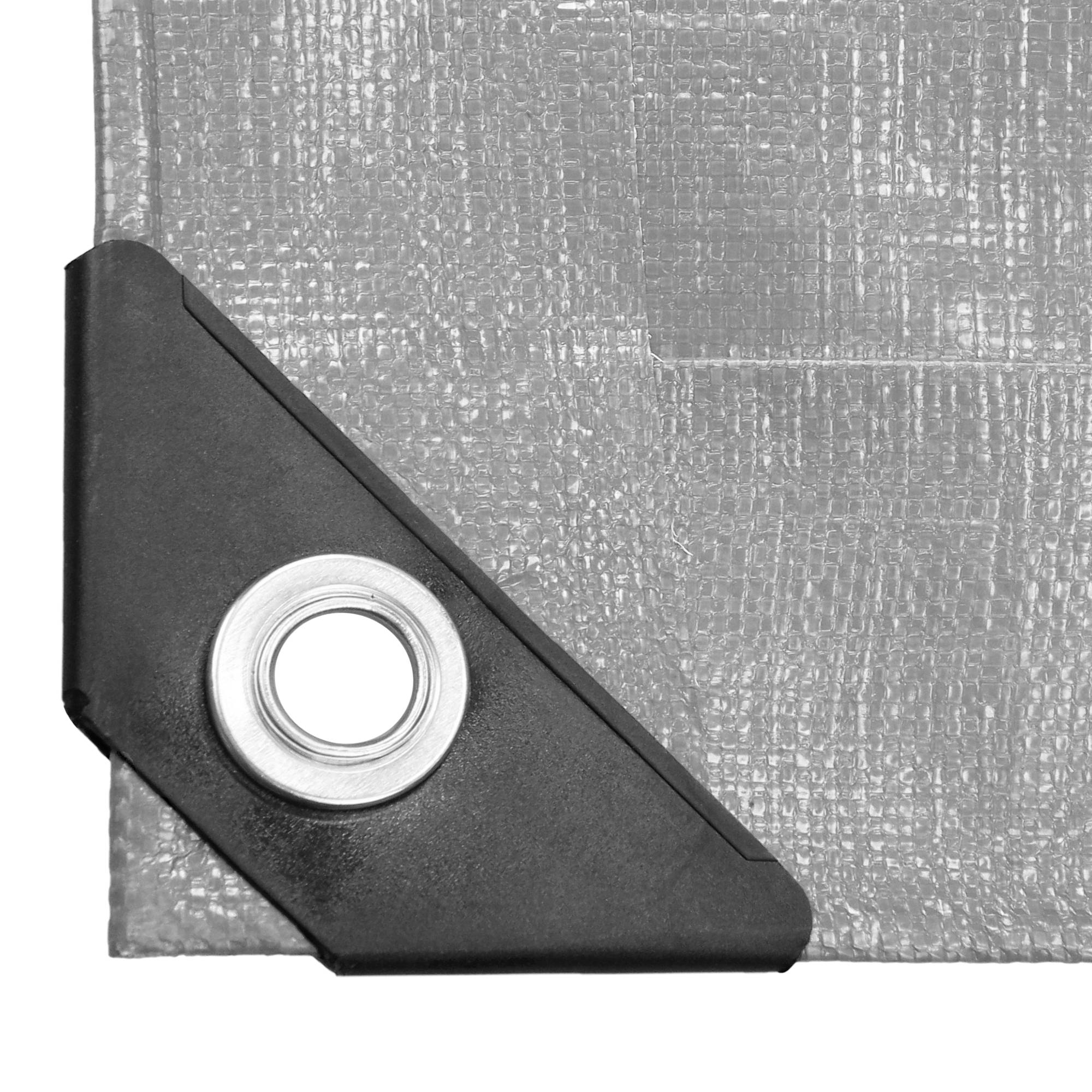 Ecd-Germany - Bâche de Protection Imperméable à l'Eau avec Oeillets - 2x3m 6m² 180g/m²- Polyéthylène PE Gris - Résistant à la Moisissure - Image 3