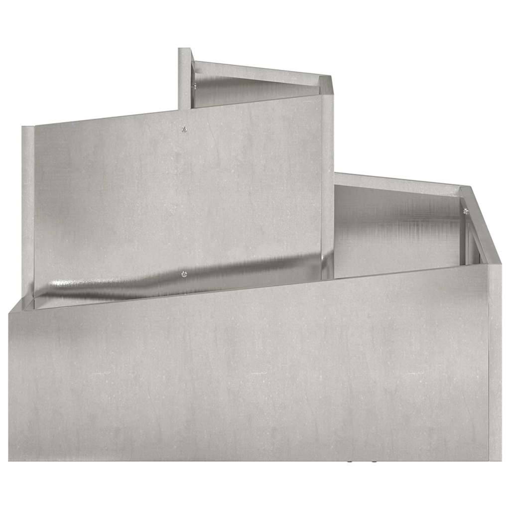 Cache-pot acier inoxydable argent 60 x 60 x 50 cm - PANGIVO - Image 5