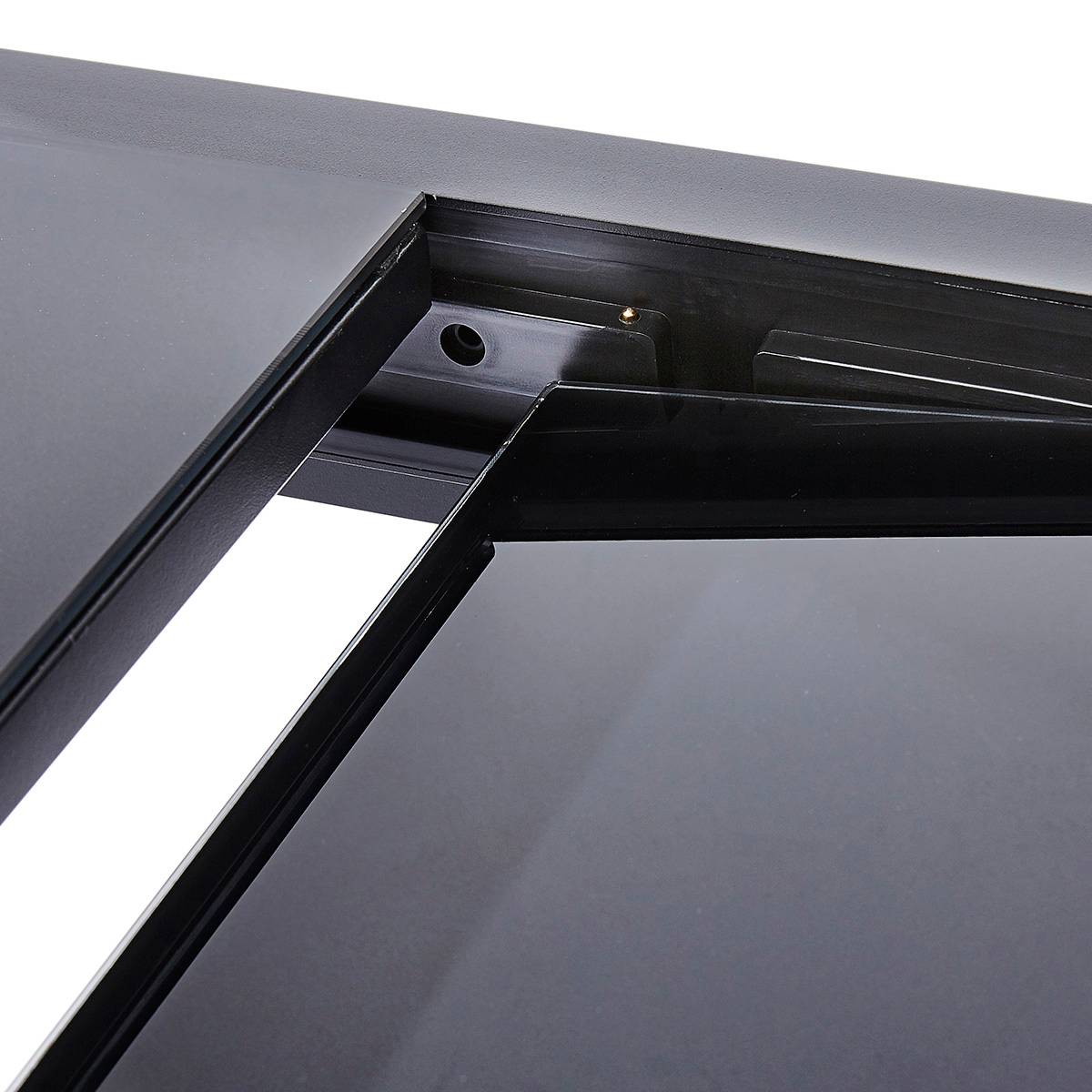 Wilsa Garden - Table Modulo 6/10 personnes structure en aluminium noire, plateau en verre noir - Image 4