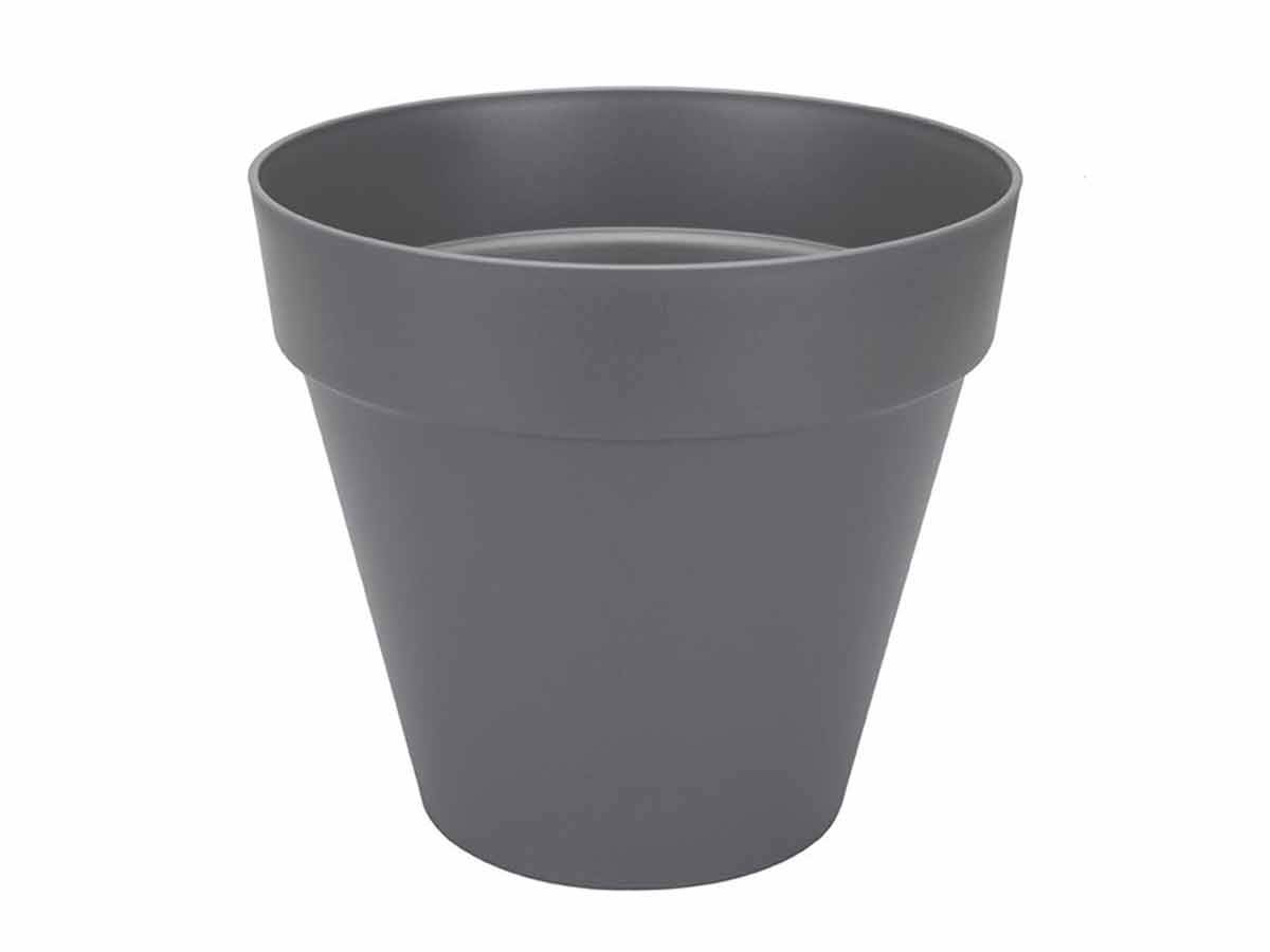 Pot de fleurs rond Loft Urban avec roues Ø 60 x H.53 cm - Anthracite