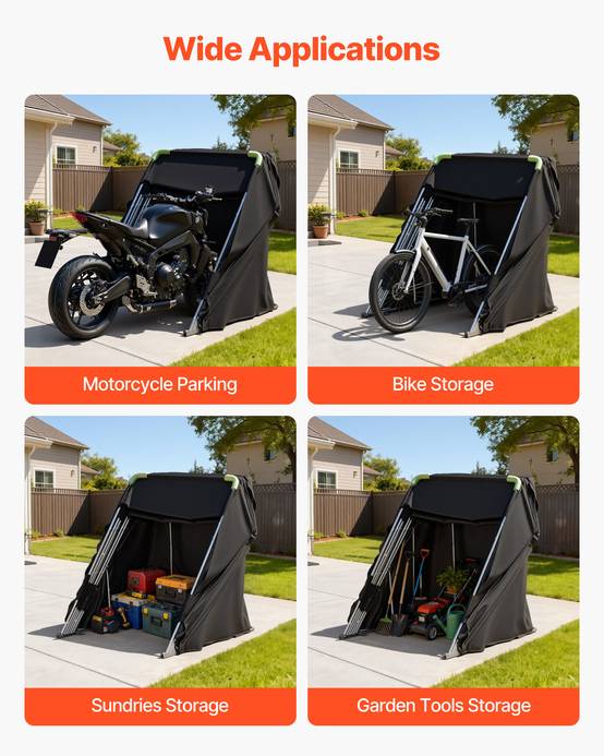 Vevor - VEVOR Abri Garage Moto Tente Garage Rabattable 279x109,5x160 cm avec Serrure - Image 5