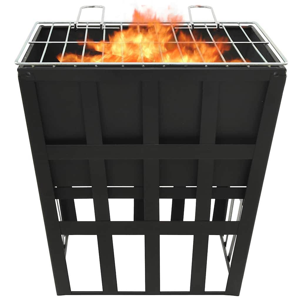 Brasero Barbecue 2-en-1 Acier pour Jardin Foyer Extérieur Compact avec Grille 34x34x48 cm - ComfortXL Outdoor Living - Image 4