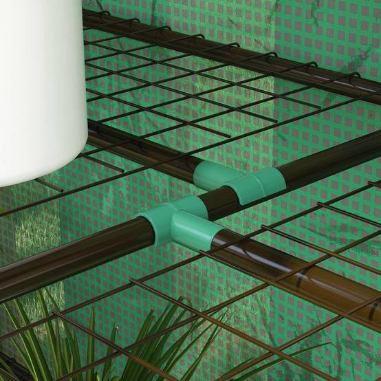 Serre de balcon acier PE 3 étages pour plantes avec housse renforcée 143x46x151cm vert - ComfortXL Outdoor Living - Image 10
