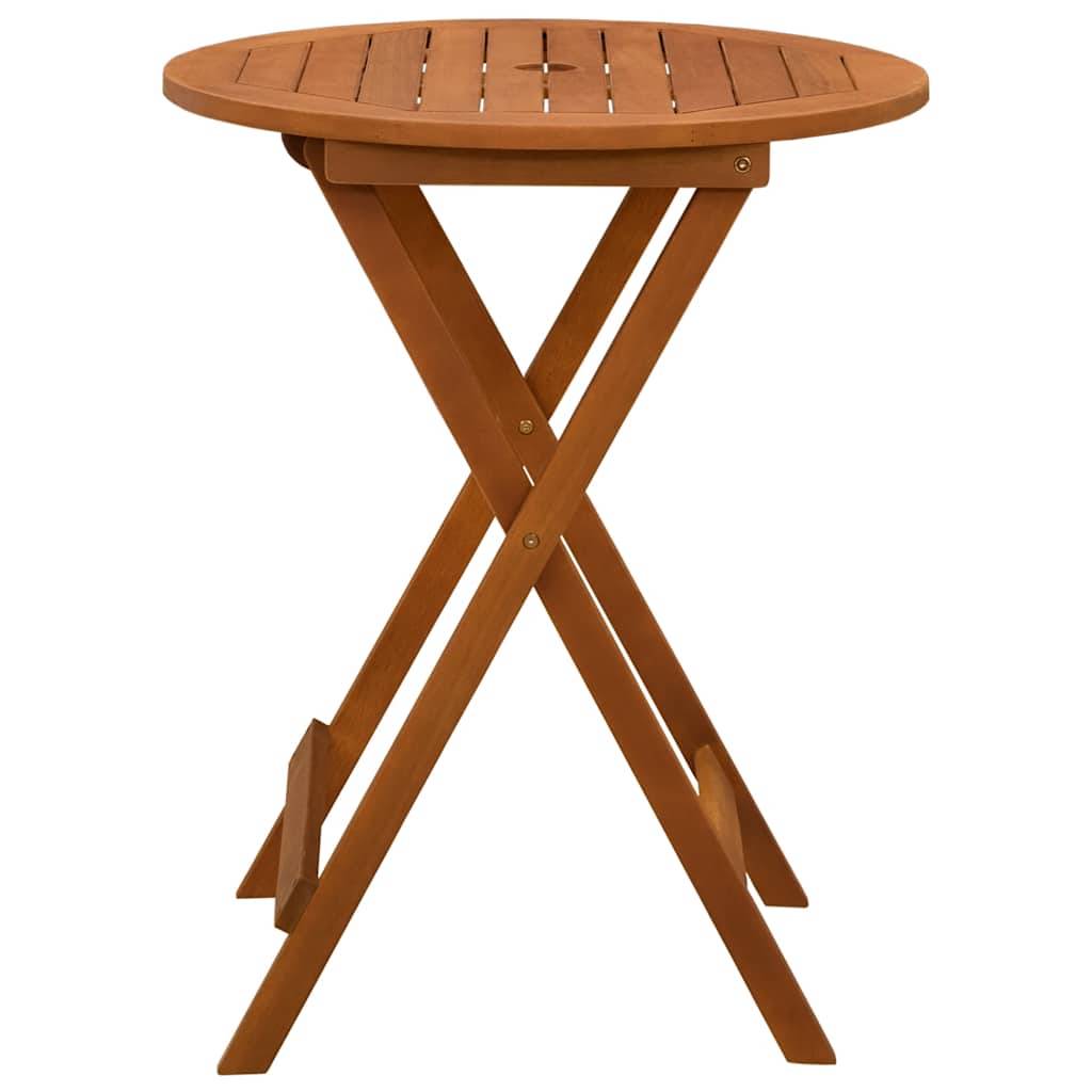 Table de jardin pliable bois d'eucalyptus solide Ø60 x 60 x 75 cm - PANGIVO - Image 4