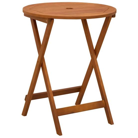 Table de jardin pliable bois d'eucalyptus solide Ø60 x 60 x 75 cm - PANGIVO - Image 2