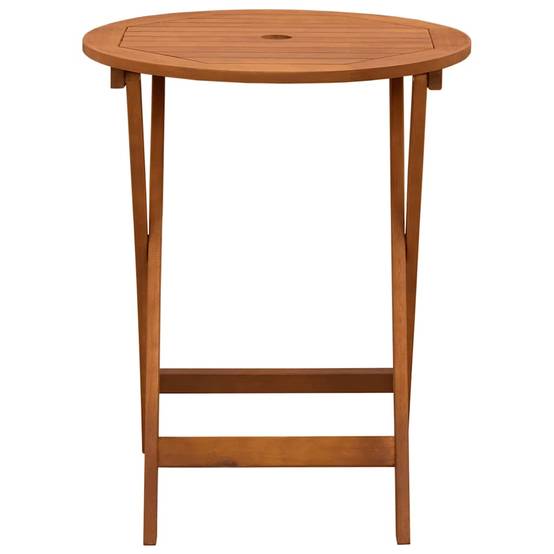Table de jardin pliable bois d'eucalyptus solide Ø60 x 60 x 75 cm - PANGIVO - Image 3