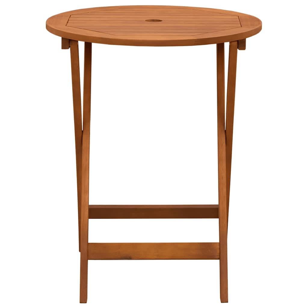Table de jardin pliable bois d'eucalyptus solide Ø60 x 60 x 75 cm - PANGIVO - Image 3
