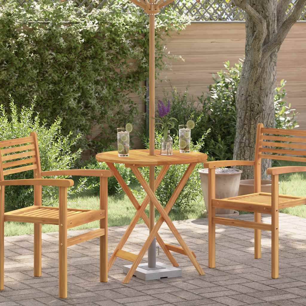 Table de jardin pliable bois d'eucalyptus solide Ø60 x 60 x 75 cm - PANGIVO - Image 1