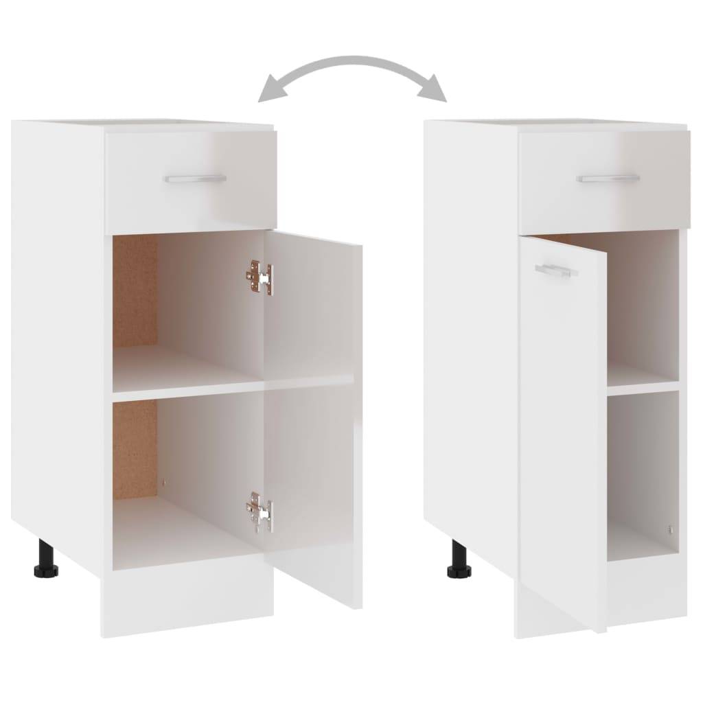 Vidaxl - Armoire de plancher à tiroir Blanc brillant Bois d'ingénierie - vidaXL - Image 6