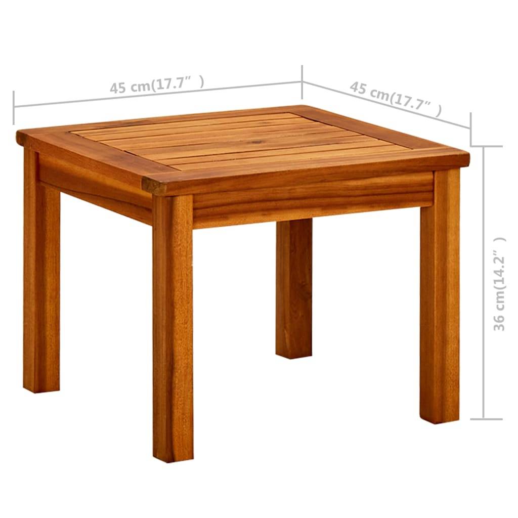 Petite Table Basse Carrée de Jardin 45cm en Bois d'Acacia Massif Huilé à Lattes – ComfortXL Outdoor Living - Image 7