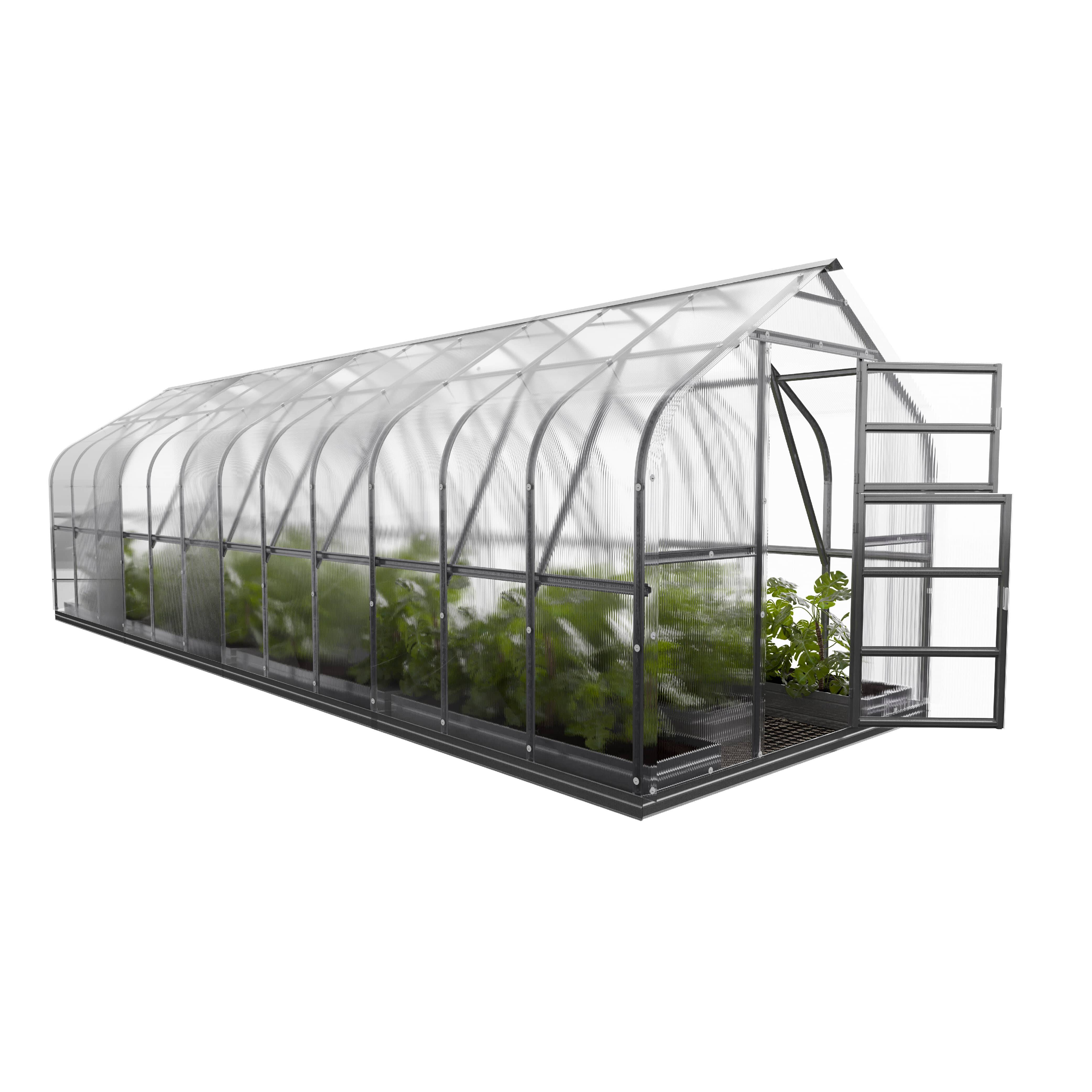 Serre KLASIKA Standard 20m2, 2,5m x 8m, 4 mm avec revêtement en polycarbonate (Avec 4 toits ouvrants automatiques) - Image 3