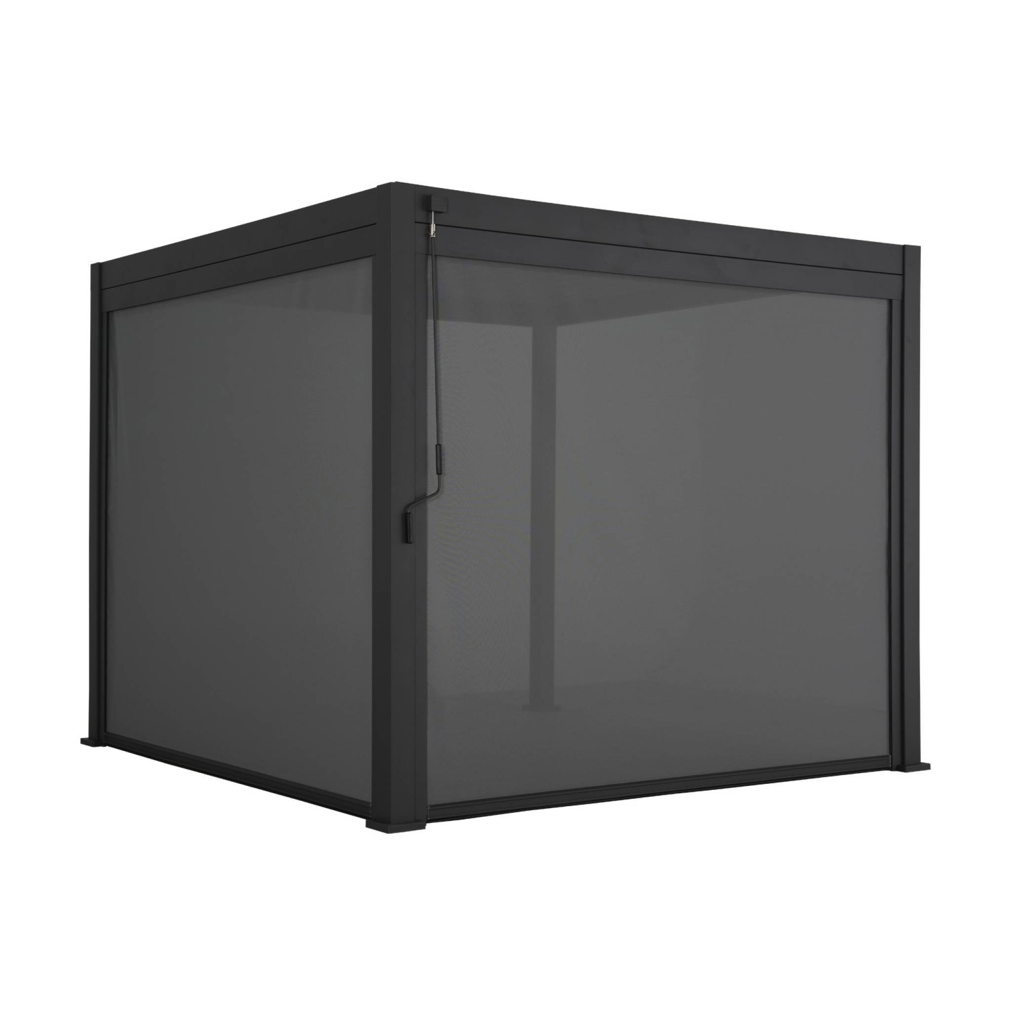 sweeek - Pergola bioclimatique aluminium Triomphe 3x3 m lames orientables avec 2 stores en aluminium et textilène anthracite | sweeek - Image 5