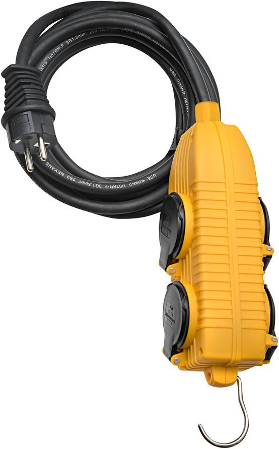 Rallonge électrique avec Powerblock IP44 équipée de 5 m de câble noir H07RN-F 3G1,5 - BRENNENSTUHL - 1151711 - Image 2