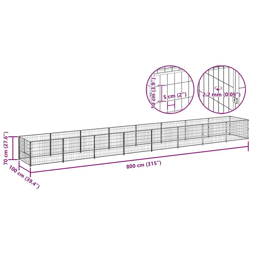 Vidaxl - Chenil Argenté 8 m² Acier vidaXL 3082106 - Image 3