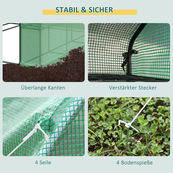 Serre de jardin acier PE pour tomates et plantes culture optimale 244x180x210cm vert - ComfortXL Outdoor Living - Image 9