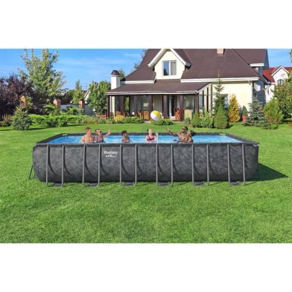 Bestway - Kit Piscine hors sol tubulaire BESTWAY - APX 365™ - 732 x 366 x 132 cm - Rectangulaire (Filtre a sable, 250 g polysphere, éch - Image 2