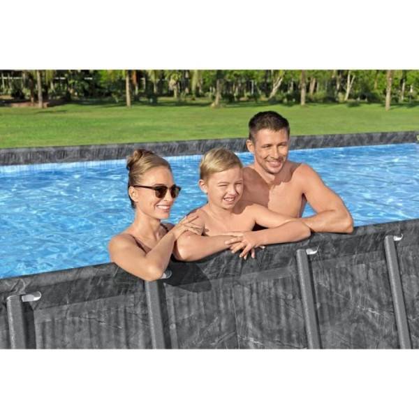 Bestway - Kit Piscine hors sol tubulaire BESTWAY - APX 365™ - 732 x 366 x 132 cm - Rectangulaire (Filtre a sable, 250 g polysphere, éch - Image 4