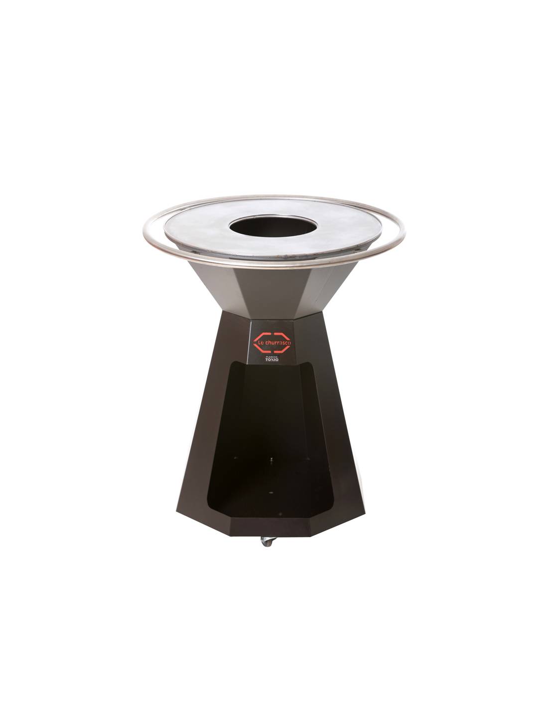 Brasero pyramidal epoxy noir main courante inox ø70 - Image 2
