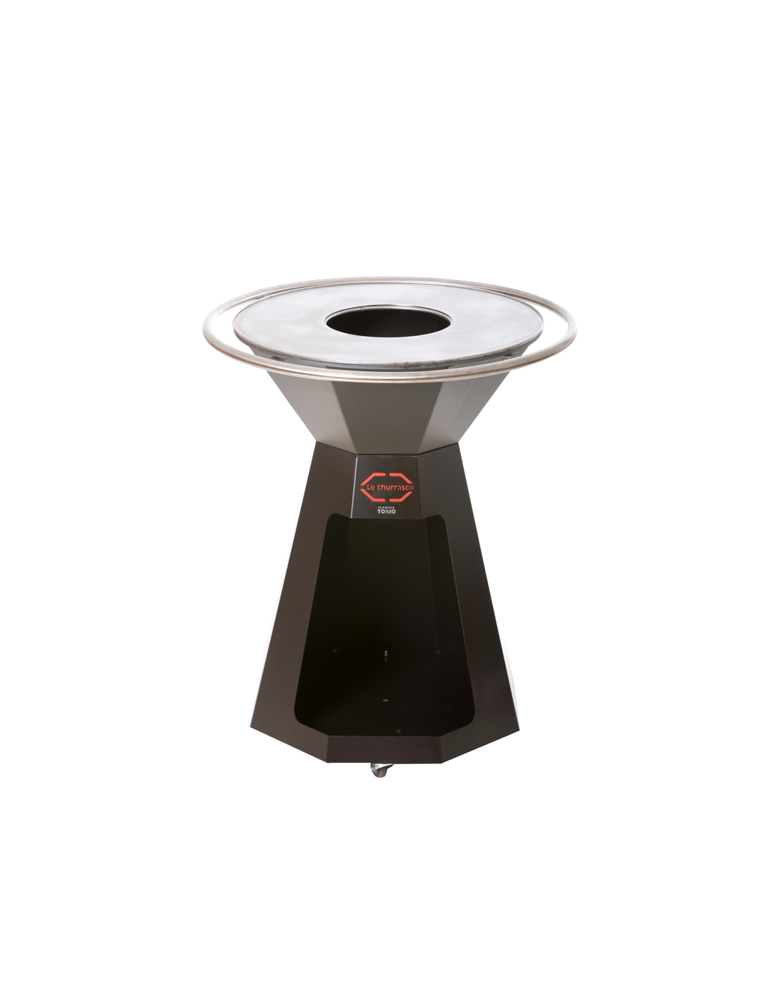 Brasero pyramidal epoxy noir main courante inox ø70 - Image 1